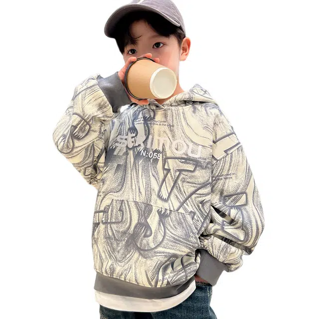 浪莎卫衣 舒适亲肤百搭休闲 灰色 儿童款