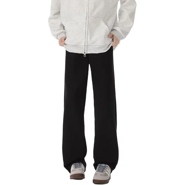 宝米卡 拉链美式修身直筒裤潮牌高街复古小脚休闲微喇长裤子牛仔裤 男女同款