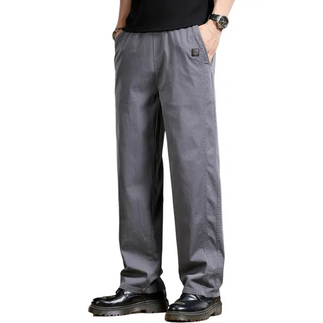 贵色 日系简约薄款阔腿垂感百搭耐磨长裤子美式水洗做旧纯色城市机能风格直筒牛仔裤 男女同款