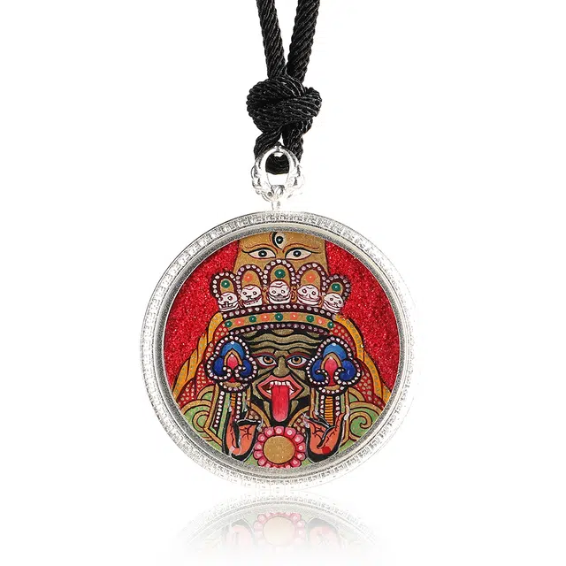 喃呢 精工手绘藏式热贡唐卡赤炼魔焰扎基拉姆蛇年招财转运 新中式国风国潮旺福平安吉祥好运 铜合金 项链 男女同款情侣款