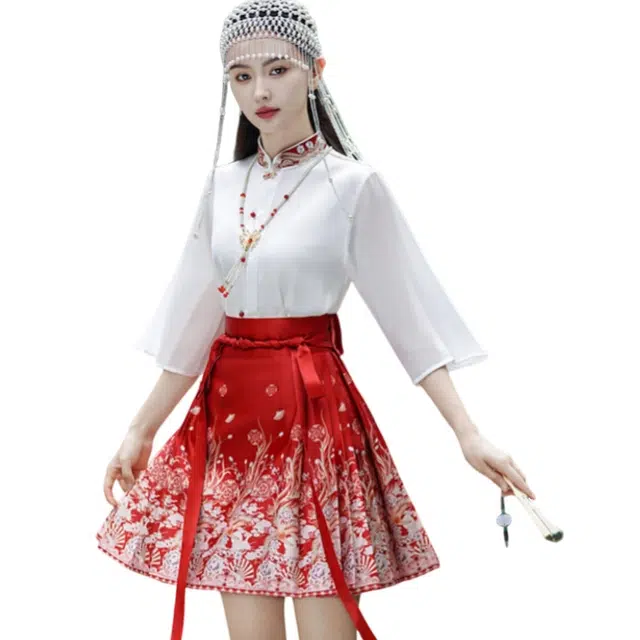 丝絮丝绸 新中式改良国风简约荷叶袖高端名媛淑女精致刺绣七分袖衬衫 女款