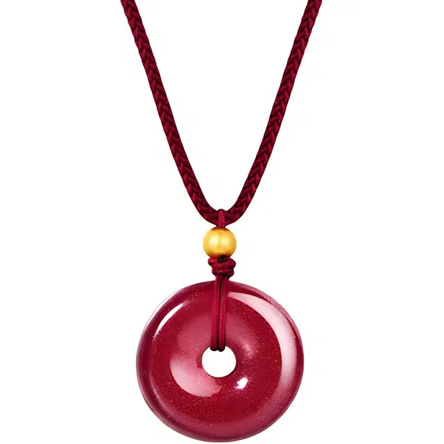 【丹砂凝扣平安】 金六福吉祥 新中式国风造型 八方来财招财纳福手工编绳锁骨链#好运再造辰砂 朱砂 项链 男女同款情侣款