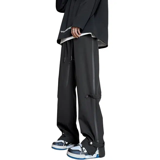 么宁 潮流时尚个性痞帅工装裤简约百搭舒适透气直筒运动休闲裤 男女同款