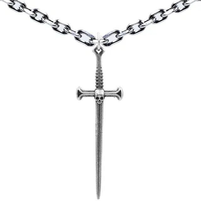 【可定制刻字】 白木黑冰 屠魔剑 时尚潮流新中式小众高级感 银合金 项链 男款 礼盒