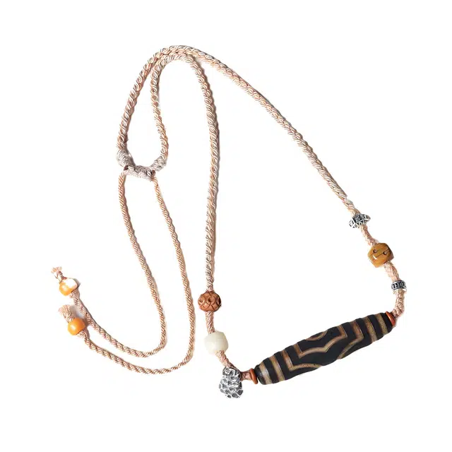 【招财进宝运气好】 玉临门 平安喜乐 时来运转 藏饰火供三眼天珠手工编织项 链绳 个性百搭时尚#好运 玛瑙 玉石项链 男女同款情侣款