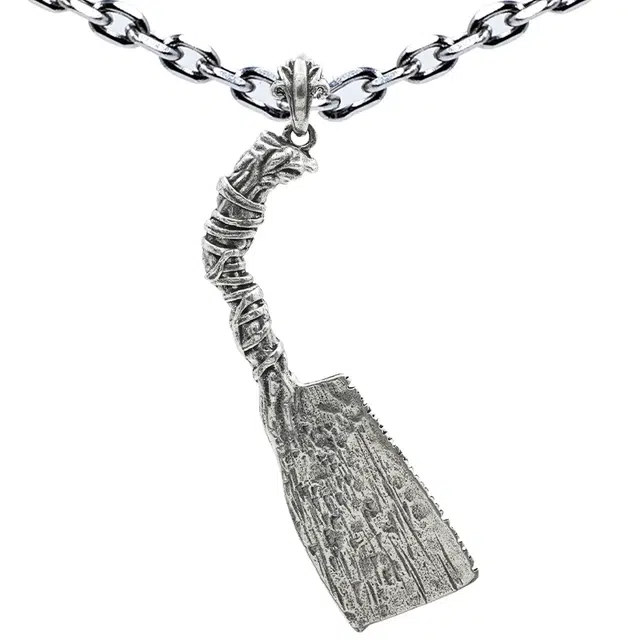 【可定制刻字】 白木黑冰 金刚刀 个性时尚潮流新中式原创小众设计高级感 银合金 项链 男女同款情侣款 礼盒