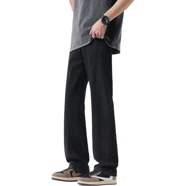 瑞梵帝斯 美式潮流百搭阔腿裤牛仔裤 男款