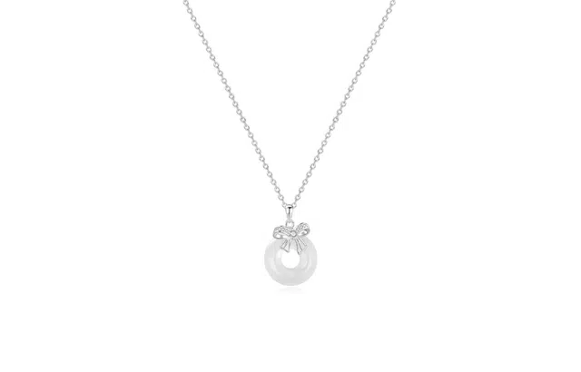 凤祥囍事 【 老凤祥】蝴蝶结平安扣新中式转运招财纳福 清冷高级感小众设计百搭显气质优雅锁骨链 #好运 玉髓 玉石项链 女款