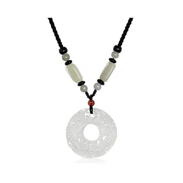 百慕眸 新中式国潮财运貔貅平安扣 轻奢小众设计气质高级感 黑曜石 玉石项链 男女同款情侣款 礼品礼盒装