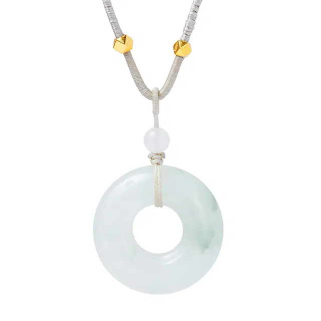 珍·尚银 【平安顺遂】新中式平安高级轻奢百搭 小众 #好运 天山翠 项链 男女同款情侣款