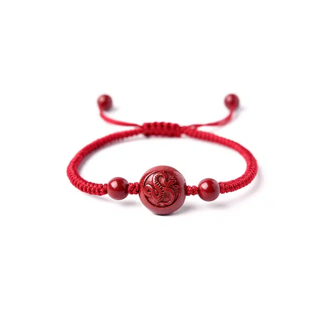 【匠心手作 “朱”事顺意】 灵菲 十二生肖辰砂红绳新中式蛇年本命年红色饰品 #好运转运珠家人平安 朱砂 手绳 男女同款情侣款