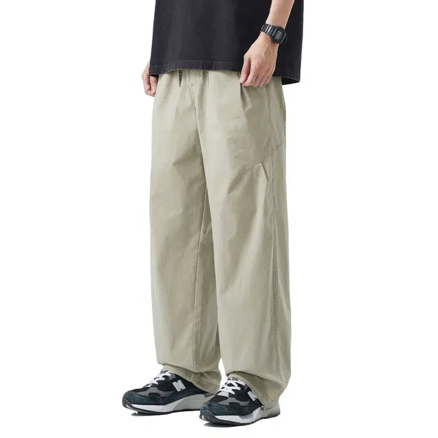 帝狼牛 潮牌百搭美式简约山系户外复古宽松直筒休闲裤 男女同款