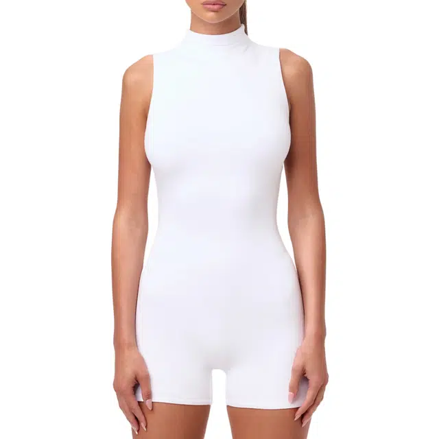 NAKED WARDROBE Sleeveless Sculpt Romper Smooth