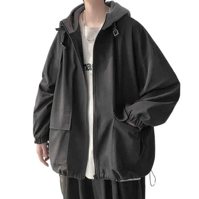 玉儿恋 百搭潮流帅气宽松痞帅夹克外套 男款