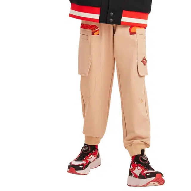 安踏儿童长裤 新年龙服系列 舒适亲肤纯色 卡其 青少年