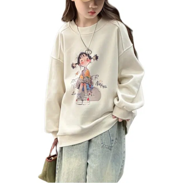 浪莎 时尚舒适百搭柔软套头卫衣 杏色青少年
