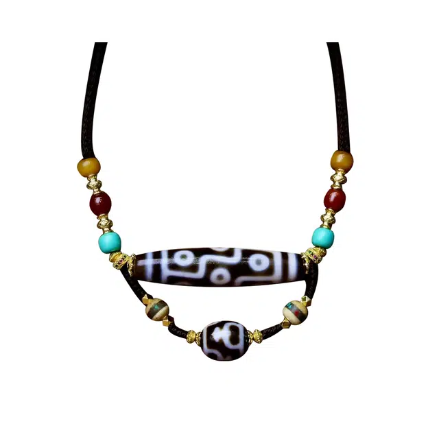 【已祝 福加 持】 玉临门 节节高升 藏式民族风天珠转运招财 天官赐福事业运爆棚#好运 玛瑙 项链 男女同款情侣款