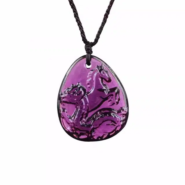 媚之吻 生肖属羊 龙马精神集雅轩宋韶光大师吉祥物 琉璃 项链 男女同款情侣款