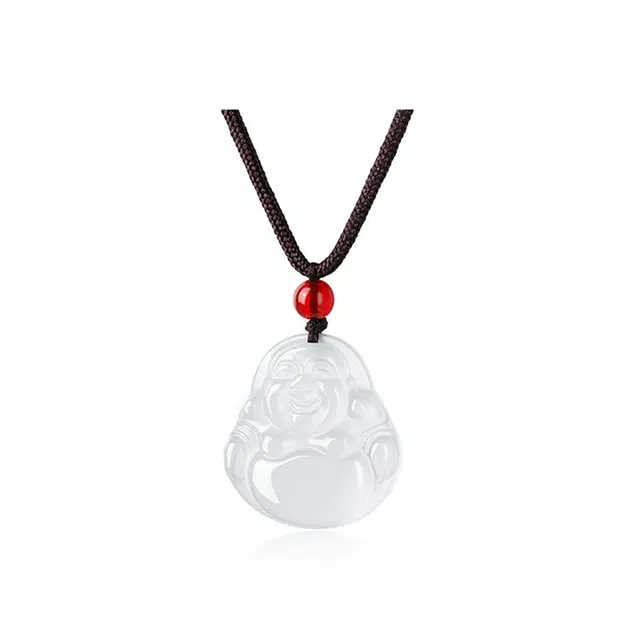 中国黄金 珍·尚银 观音弥勒佛 如意吊坠 新中式古风 复古国潮 锁骨链 小众轻奢 玉髓 项链 女生 女款 礼盒礼物