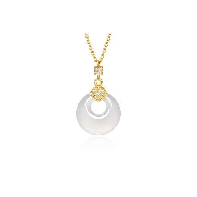 【平安喜乐】 七小匠 汉服旗袍新中式 小众设计 轻奢 事事如意 一帆风顺  前途似锦 万事顺遂 #好运天然 玉髓 项链 女款