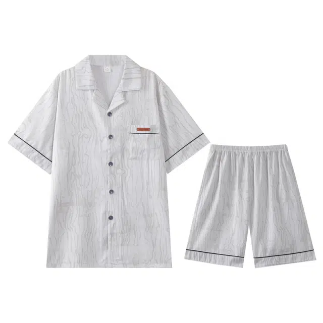 向薇 男士夏季冰丝短袖薄短裤款夏天青少年可外穿家居服 睡衣套装 男款