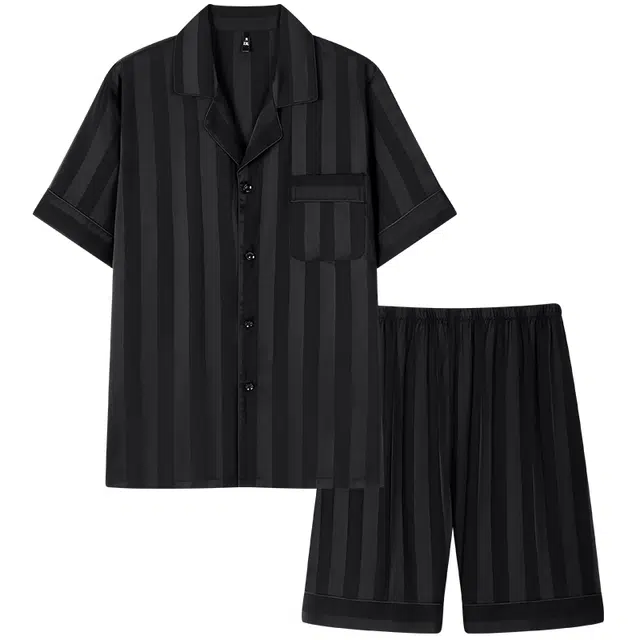 顶瓜瓜 可外穿舒适简约家居服短袖五分裤睡衣套装 男款