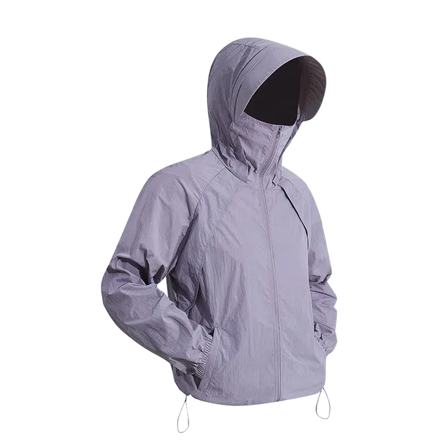 佑麟 美式户外速干冰丝防晒衣男夏季薄款凉感双拉链衣透气拼接防晒服外套 男女同款