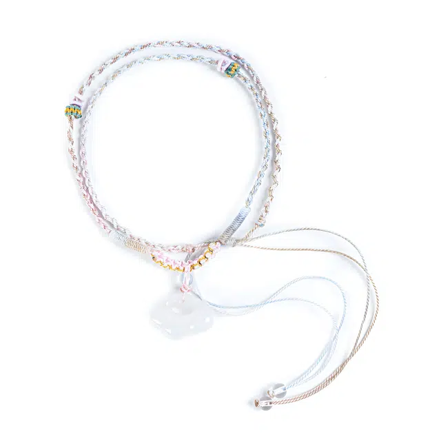 絮物 新中式国潮小香风纯手工编织轻奢高级感温柔小众文玩平安喜乐#好运 天山翠 项链 男女同款情侣款