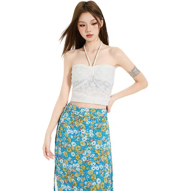 玫丝朵 美式纯欲风抽褶修身时尚百搭上衣抹胸 女款