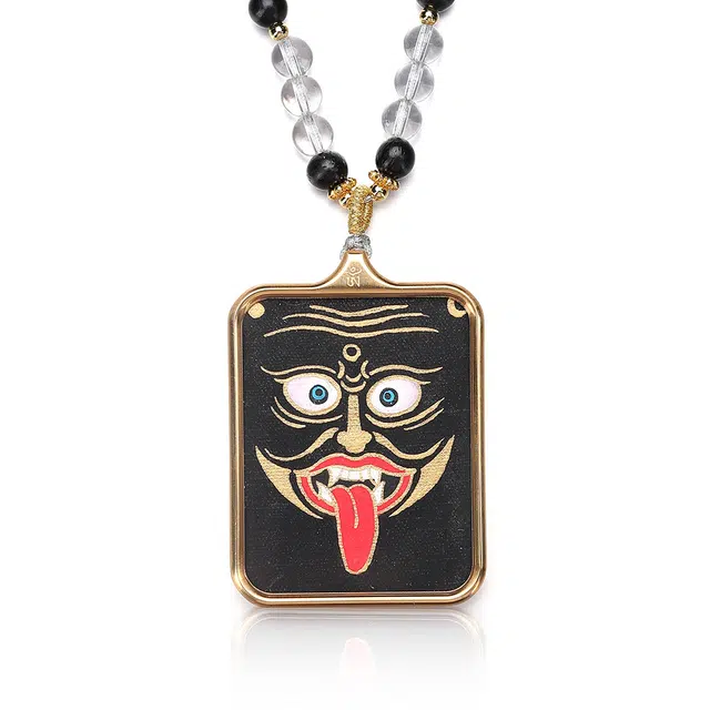 喃呢 藏式热贡手绘唐卡招财转运黑财神护法 新中式国风国潮旺福平安吉祥好运 钛钢 项链 男女同款情侣款