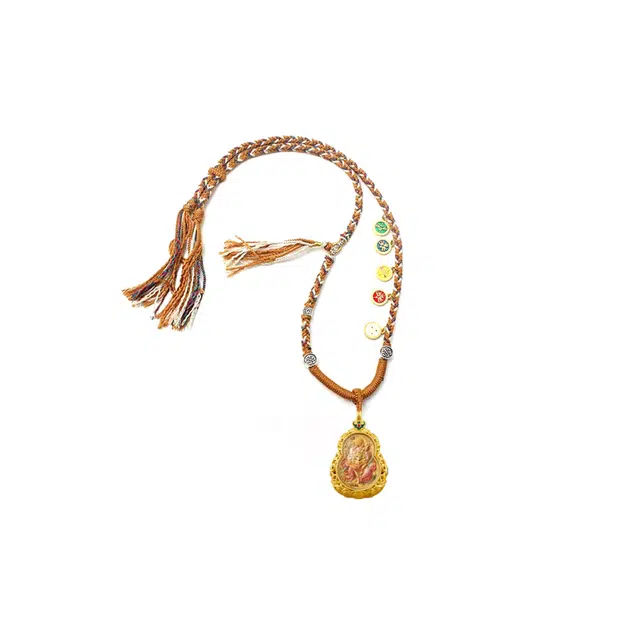 【加持】 玉临门 时来运转 九尾狐 唐卡佛牌挂件藏式风格挂坠#好运 合金 项链 男女同款情侣款