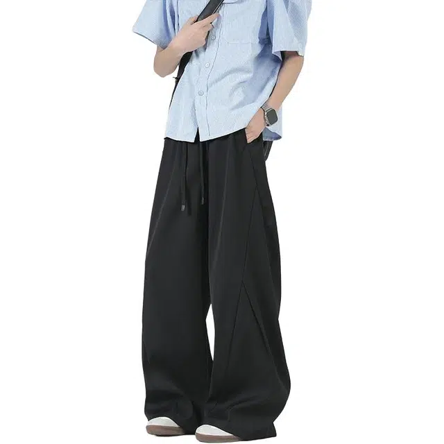 隐狼世家 弯刀宽松运动纯色长裤休闲裤 男款