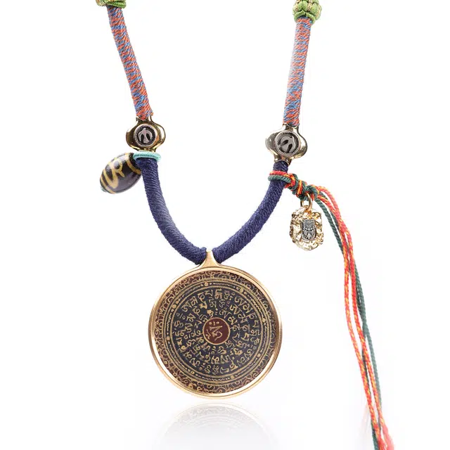 喃呢 藏式热贡手绘唐卡六字真言新中式都市文玩国风国潮旺福平安吉祥好运 合金 项链 男女同款情侣款