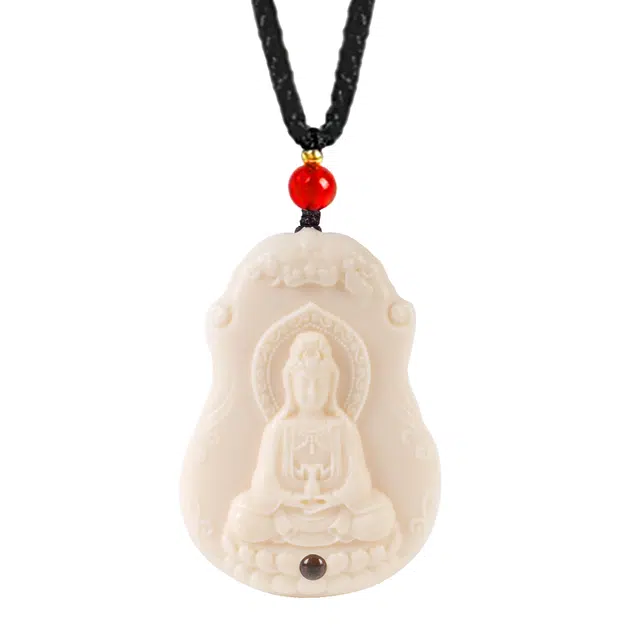 仙友 新中式国风精工雕刻 轻奢高级感平安佛牌 万事顺遂 招财纳福转运国潮挂件 象牙果 项链 男女同款情侣款