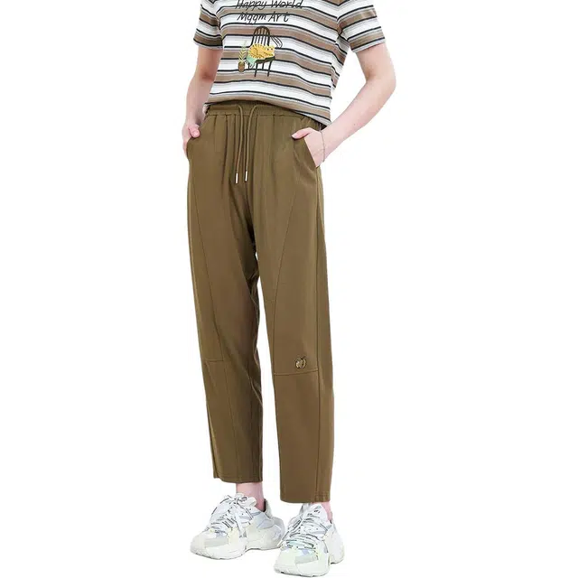 木果果木 经典百搭针织宽松通勤九分裤休闲裤 女款