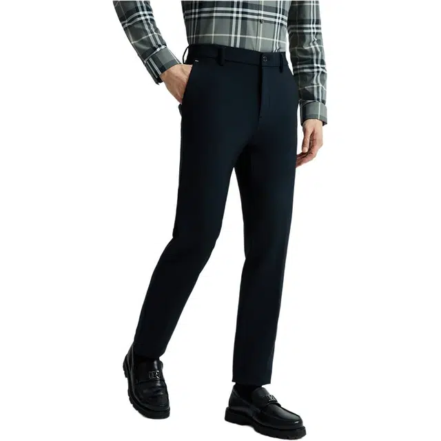 迪柯尼 保暖直筒中腰纯色休闲裤 男款 黑蓝