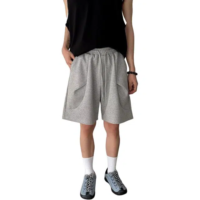 拓菲 美式解构重磅夏季潮牌廓形运动风裤宽松五分休闲短裤 男女同款