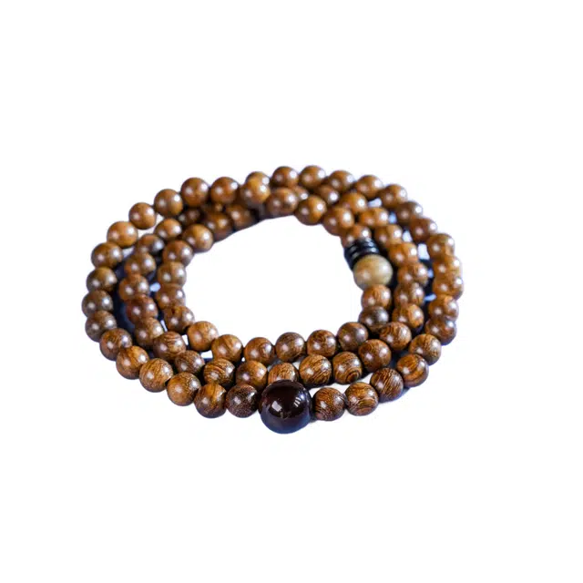 物㯖 国潮新中式百搭轻奢高级文玩五福临门幸福安康盘玩佛珠念珠复古风文艺风#好运 金丝檀木 手串 男女同款情侣款