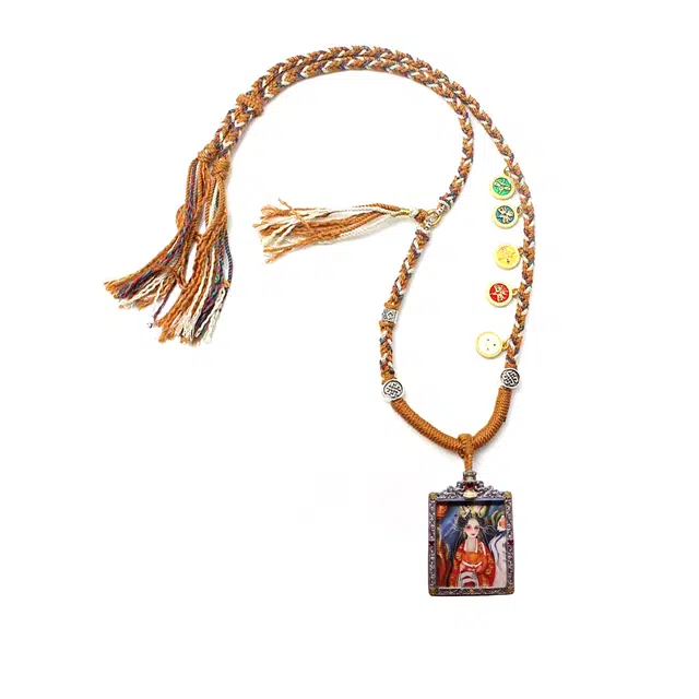 【财源滚滚都有路】 玉临门 水逆绝缘体高薪长伴  事业有成  平步青云 唐卡复古民族风手工绳#好运 合金 项链 男女同款情侣款