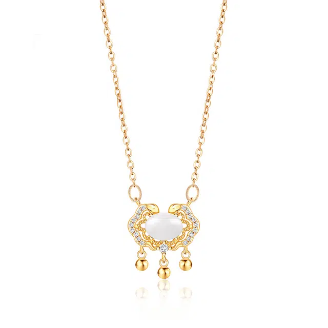 克兰茜 蛇年好运 新中式蛇年平安锁 招财纳福平安喜乐 国风气质时尚生肖蛇本命年 精美礼盒装 可调节锁骨链 好运 铜 项链 女款