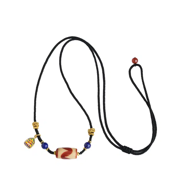 布达拉宫 红肉虎牙天珠 百搭#好运 玛瑙 项链 男女同款情侣款