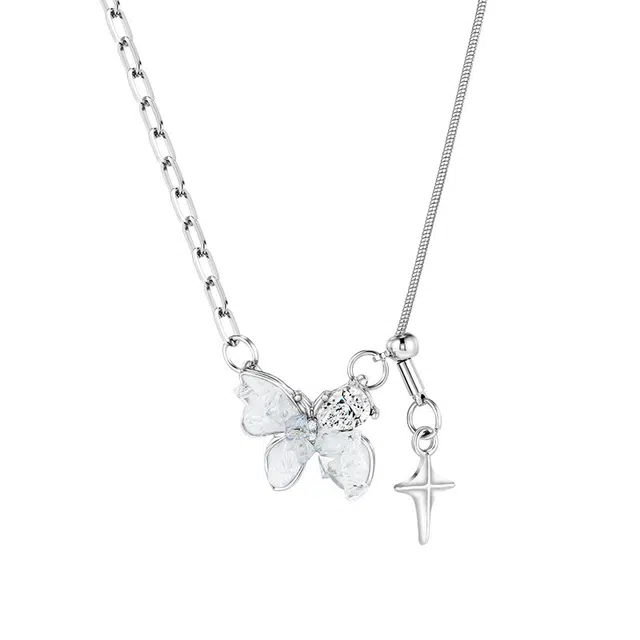 迷颂玛 星芒流苏 蝴蝶招财转运好运 小众设计可调节 轻奢高级 合金 项链 女款