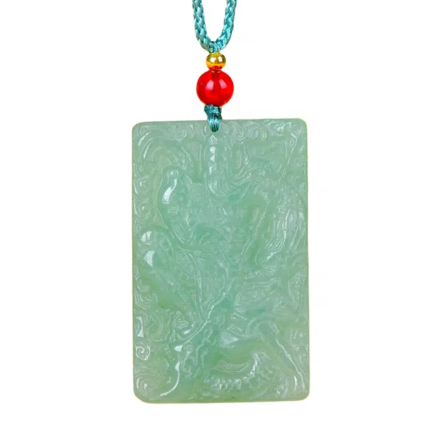 静汝玉 中式霸气关公 玉坠挂件玉佩 东陵玉 玉石项链 男女同款情侣款