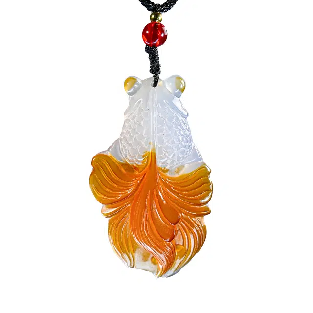 素于 年年有余 国潮新中式温润古典吊坠吉祥如意平安喜乐简约通勤时尚百搭 礼盒#幸运配饰 玉髓 项链 男女同款情侣款