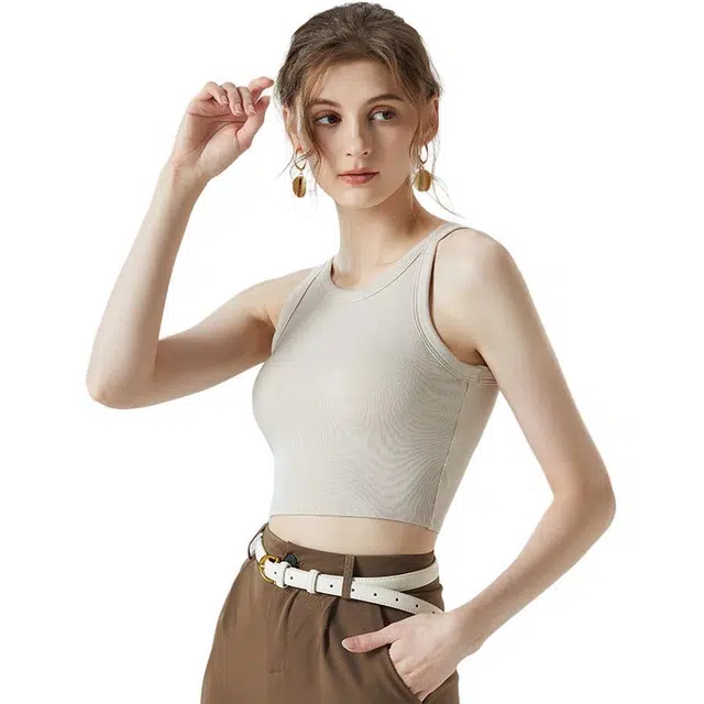 善己 工字带胸垫文胸一体式休闲百搭内搭外穿背心 女款