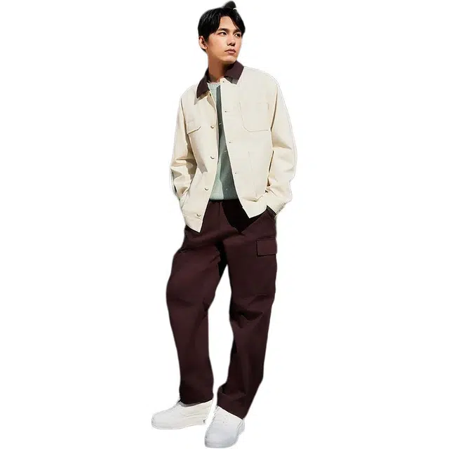 超级安踏 运动生活系列 纯色中腰系带舒适透气直筒休闲裤 男款 耐久灰