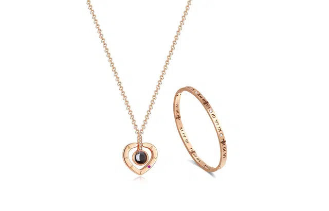 迎百宝 时光恋人 爱的记忆 永恒爱情小众设计感小心机袒露心声爱意 精致百搭高级感约会饰品 合金 项链 女款