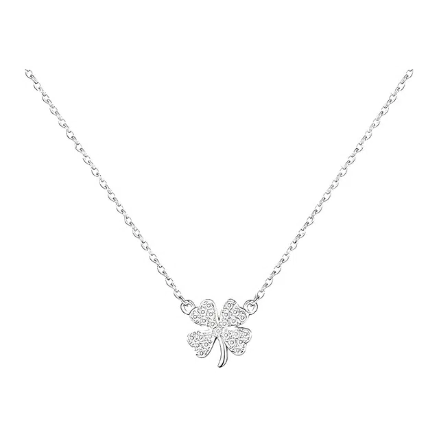 前方大荒野 四叶草新中式可调节锁骨链手链套装 合金饰品 时尚项链 女款