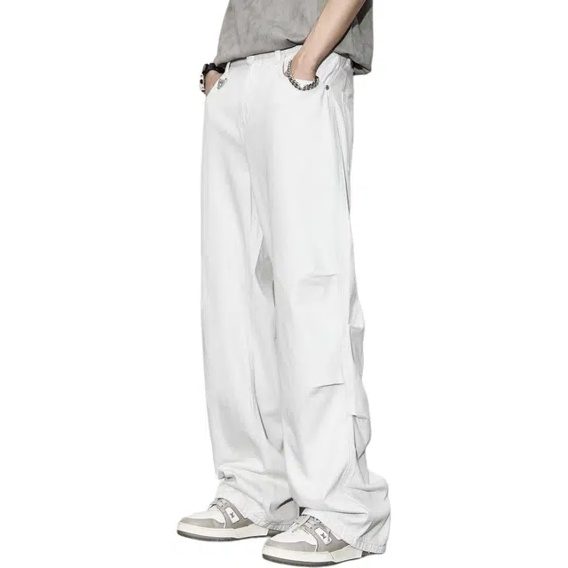 隐狼世家 夏季高级感宽松中腰长裤休闲裤 男款