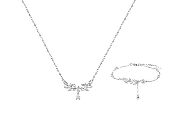 迎百宝 月桂女神系列 穗穗平安 岁岁有你 小众高级感轻奢优雅可调节 少女心气质灵动流苏 合金 锆石 项链 男女同款情侣款